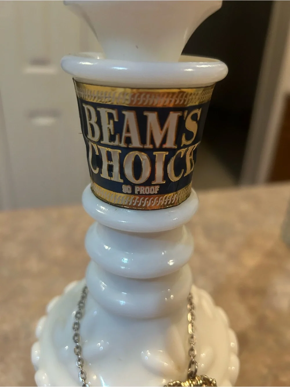 Vintage Beam's Choice Milk Glass Bourbon Decanter - White